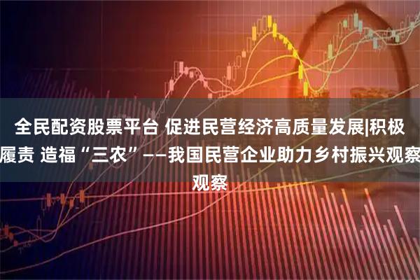 全民配资股票平台 促进民营经济高质量发展|积极履责 造福“三农”——我国民营企业助力乡村振兴观察