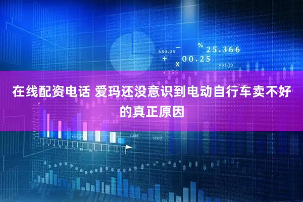 在线配资电话 爱玛还没意识到电动自行车卖不好的真正原因